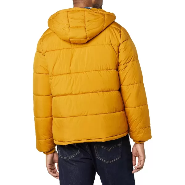 Amazon Essentials Mens Heavyweight Hooded Puffer CoatCaramel