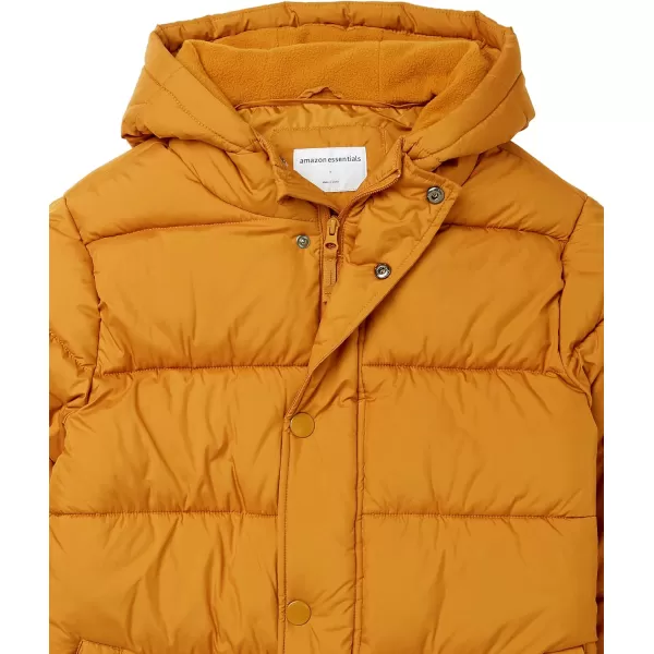 Amazon Essentials Mens Heavyweight Hooded Puffer CoatCaramel