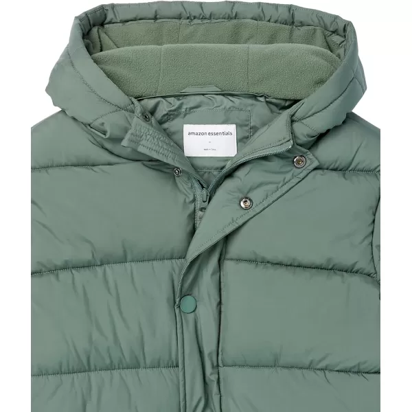 Amazon Essentials Mens Heavyweight Hooded Puffer CoatGreen