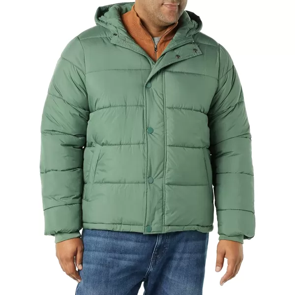 Amazon Essentials Mens Heavyweight Hooded Puffer CoatGreen