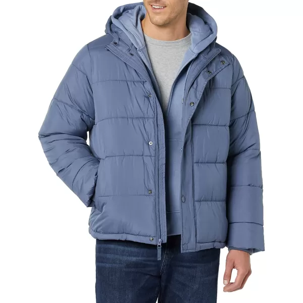 Amazon Essentials Mens Heavyweight Hooded Puffer CoatIndigo