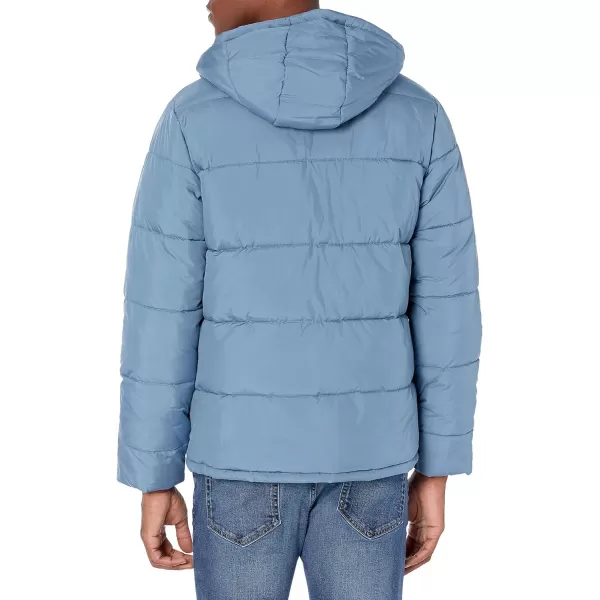 Amazon Essentials Mens Heavyweight Hooded Puffer CoatLight Blue