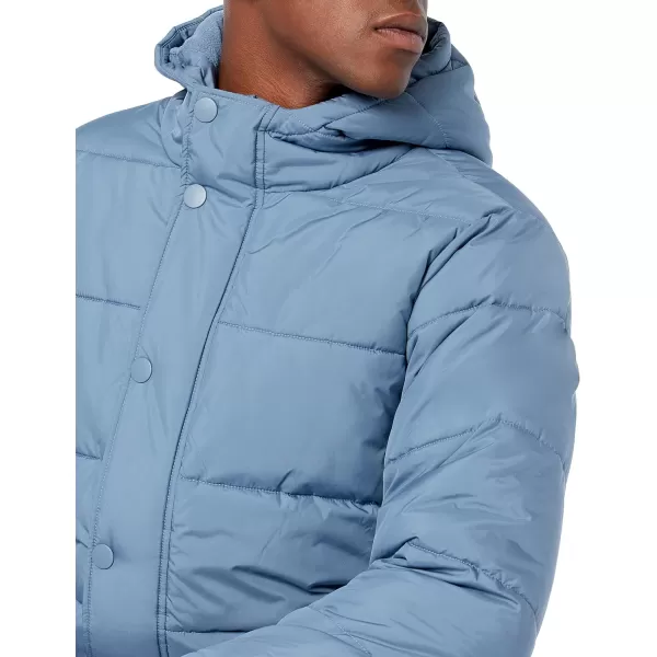 Amazon Essentials Mens Heavyweight Hooded Puffer CoatLight Blue