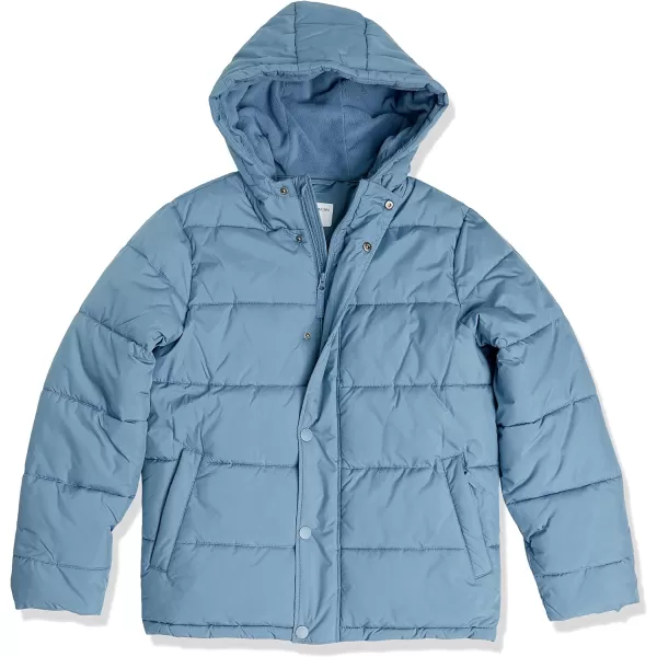 Amazon Essentials Mens Heavyweight Hooded Puffer CoatLight Blue