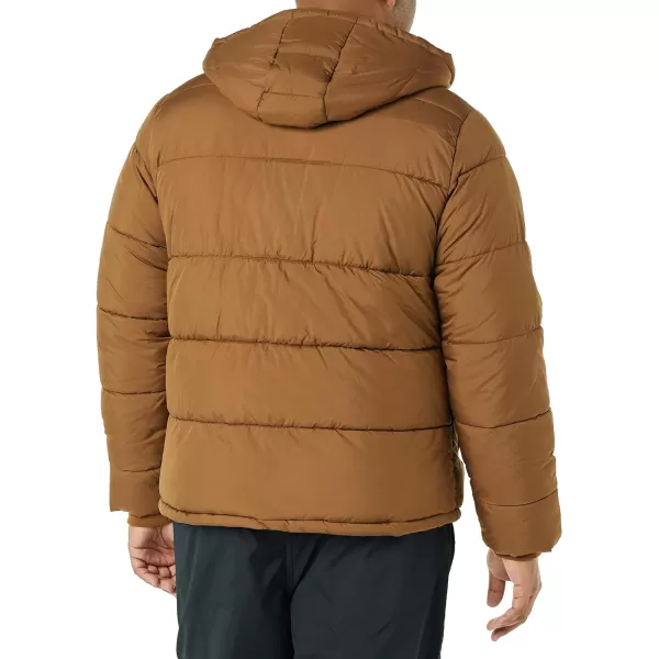 Amazon Essentials Mens Heavyweight Hooded Puffer CoatLight Brown