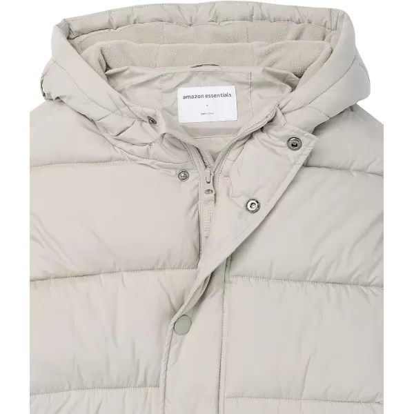 Amazon Essentials Mens Heavyweight Hooded Puffer CoatLight Grey