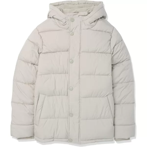 Amazon Essentials Mens Heavyweight Hooded Puffer CoatLight Grey