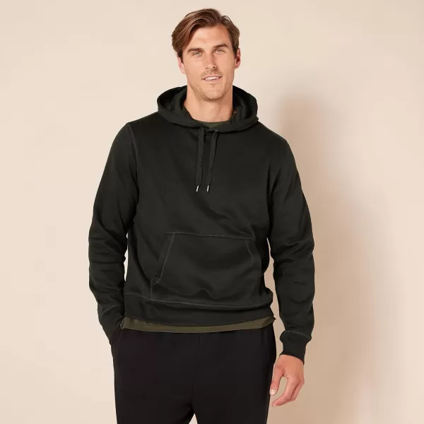 Amazon Essentials Mens Hooded Fleece Sweatshirt Available in Big amp TallBlack