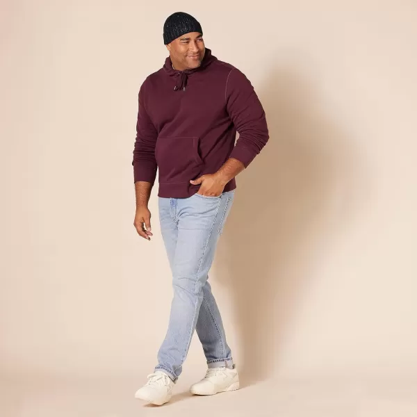 Amazon Essentials Mens Hooded Fleece Sweatshirt Available in Big amp TallBurgundy