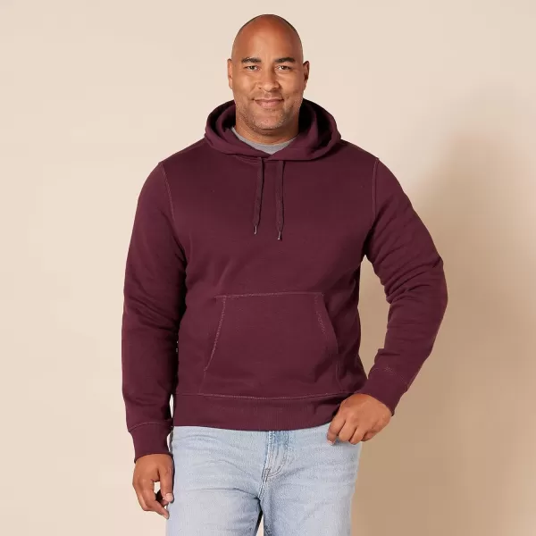 Amazon Essentials Mens Hooded Fleece Sweatshirt Available in Big amp TallBurgundy