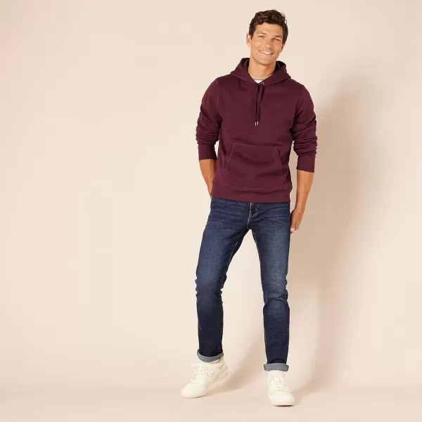 Amazon Essentials Mens Hooded Fleece Sweatshirt Available in Big amp TallBurgundy