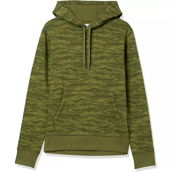 Amazon Essentials Mens Hooded Fleece Sweatshirt Available in Big amp TallGreen Abstract Camo