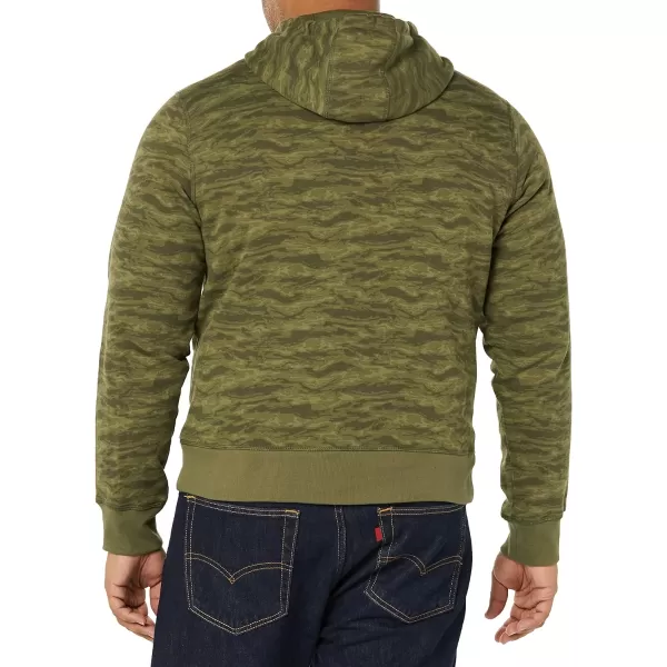 Amazon Essentials Mens Hooded Fleece Sweatshirt Available in Big amp TallGreen Abstract Camo