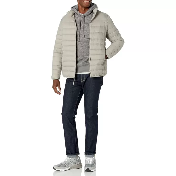 Amazon Essentials Mens Hooded Fleece Sweatshirt Available in Big amp TallLight Grey Space Dye