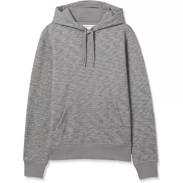 Amazon Essentials Mens Hooded Fleece Sweatshirt Available in Big amp TallLight Grey Space Dye