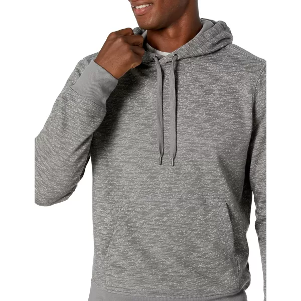 Amazon Essentials Mens Hooded Fleece Sweatshirt Available in Big amp TallLight Grey Space Dye