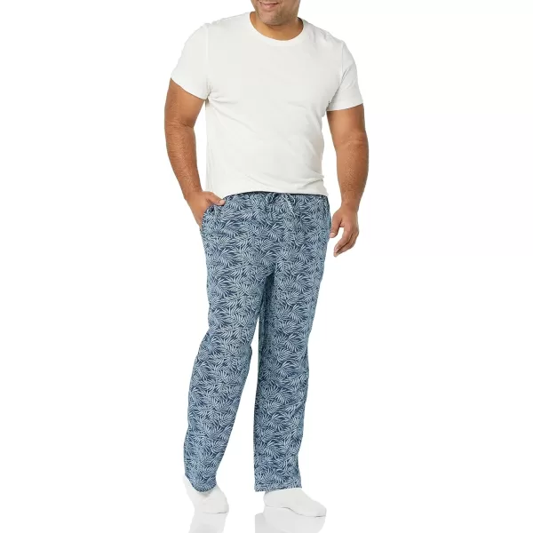 Amazon Essentials Mens Knit Pajama PantBlue Palm Leaf