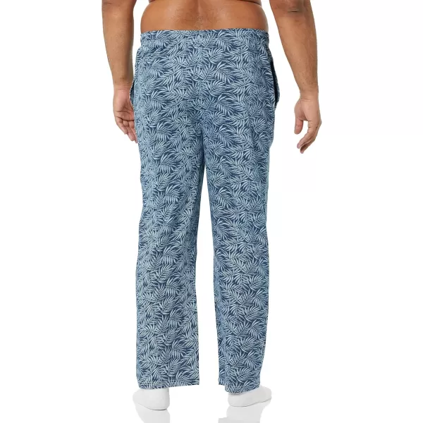 Amazon Essentials Mens Knit Pajama PantBlue Palm Leaf