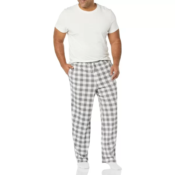 Amazon Essentials Mens Knit Pajama PantGrey Buffalo