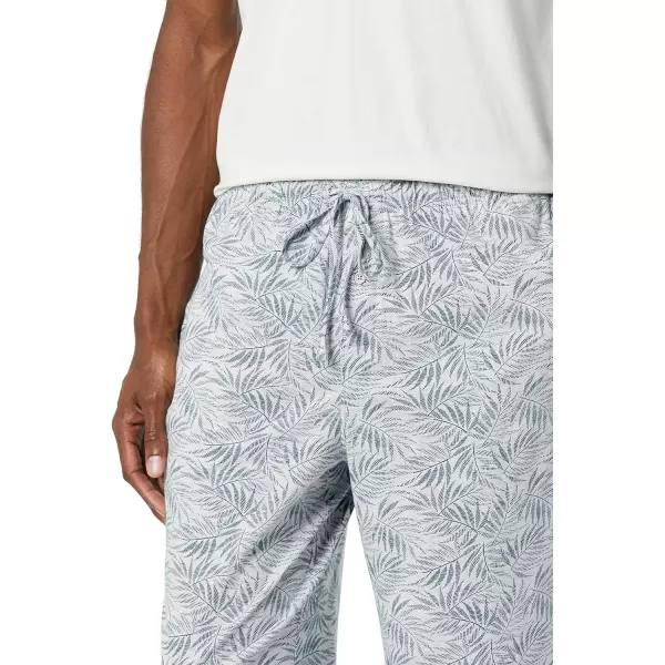 Amazon Essentials Mens Knit Pajama PantGrey Heather Palm Leaf