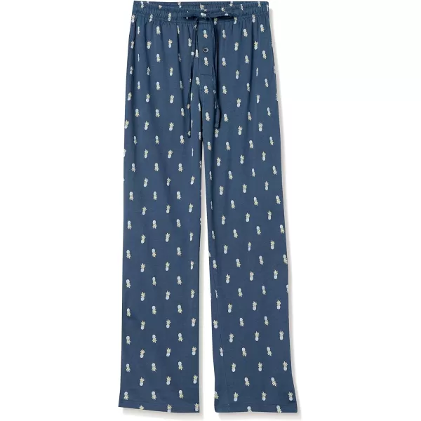 Amazon Essentials Mens Knit Pajama PantIndigo Pineapple