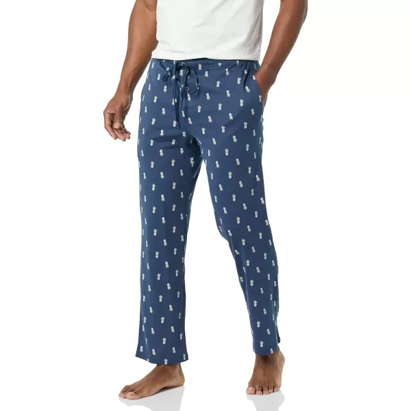 Amazon Essentials Mens Knit Pajama PantIndigo Pineapple
