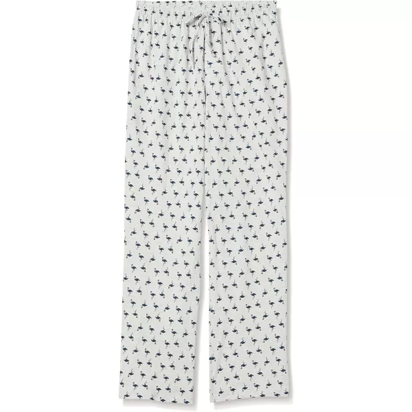 Amazon Essentials Mens Knit Pajama PantLight Grey Flamingo