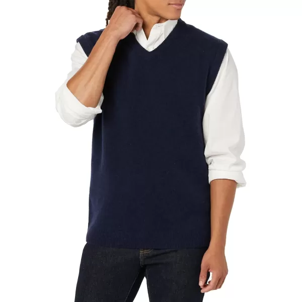 Amazon Essentials Mens Lambs Wool Sweater VestNavy