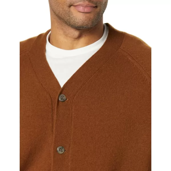 Amazon Essentials Mens Lambs Wool VNeck Cardigan Sweater Previously GoodthreadsBrown