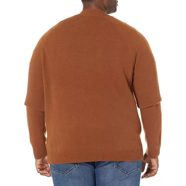 Amazon Essentials Mens Lambs Wool VNeck Cardigan Sweater Previously GoodthreadsBrown