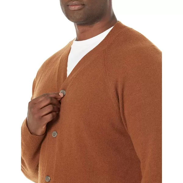 Amazon Essentials Mens Lambs Wool VNeck Cardigan Sweater Previously GoodthreadsBrown