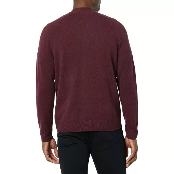 Amazon Essentials Mens Lambs Wool VNeck Cardigan Sweater Previously GoodthreadsDark Burgundy