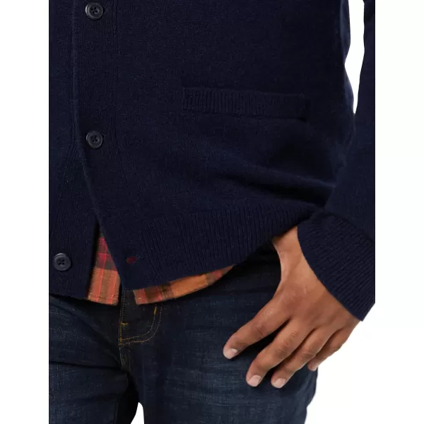 Amazon Essentials Mens Lambs Wool VNeck Cardigan Sweater Previously GoodthreadsDark Navy