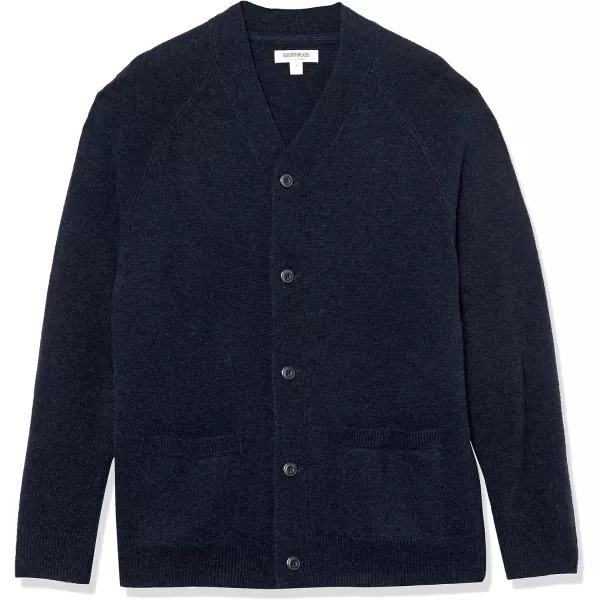 Amazon Essentials Mens Lambs Wool VNeck Cardigan Sweater Previously GoodthreadsDark Navy