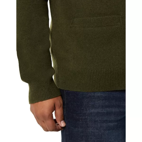 Amazon Essentials Mens Lambs Wool VNeck Cardigan Sweater Previously GoodthreadsDark Olive