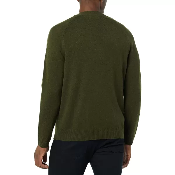 Amazon Essentials Mens Lambs Wool VNeck Cardigan Sweater Previously GoodthreadsDark Olive