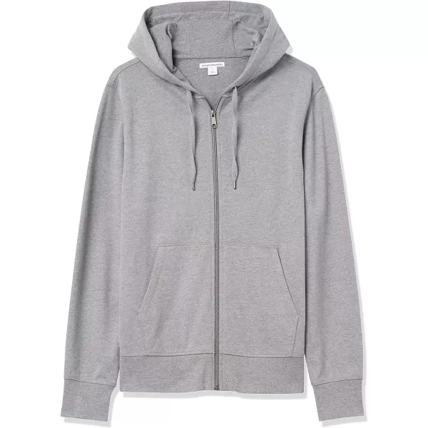 Amazon Essentials Mens Lightweight French Terry FullZip Hooded SweatshirtCharcoal Heather