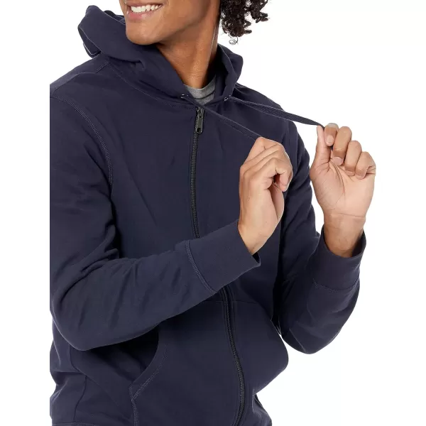 Amazon Essentials Mens Lightweight French Terry FullZip Hooded SweatshirtDark Navy