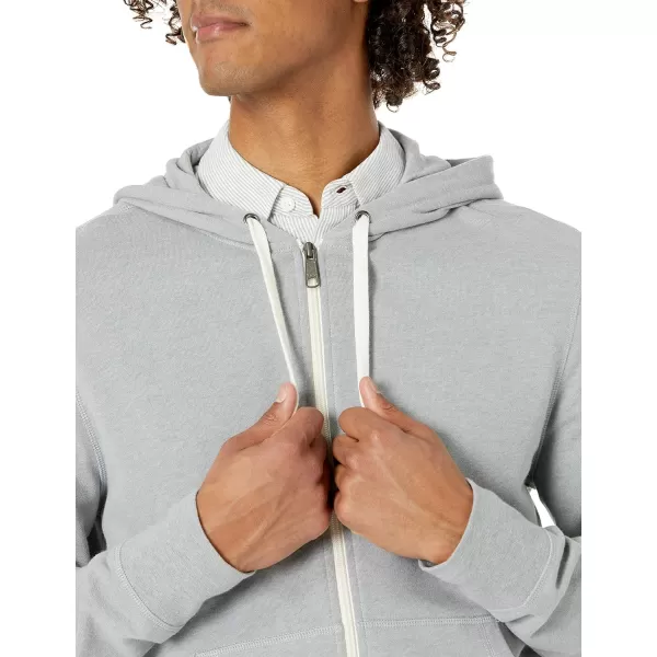 Amazon Essentials Mens Lightweight French Terry FullZip Hooded SweatshirtLight Grey Heather