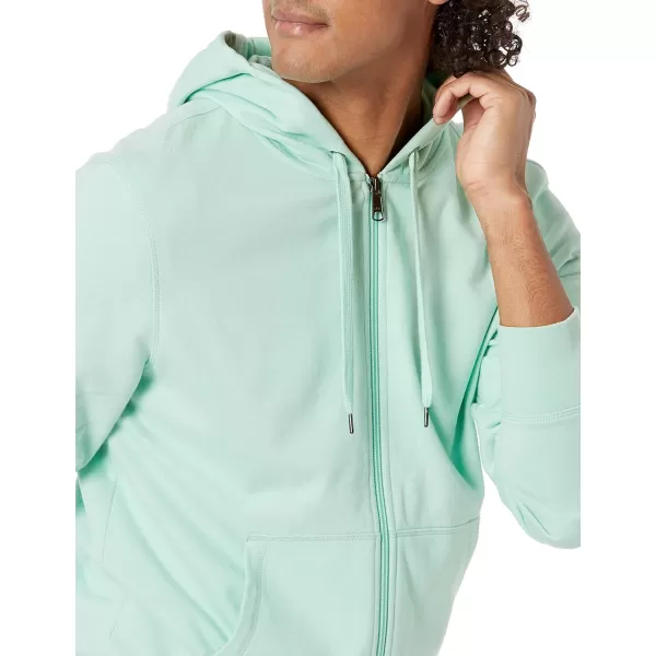 Amazon Essentials Mens Lightweight French Terry FullZip Hooded SweatshirtMint Green