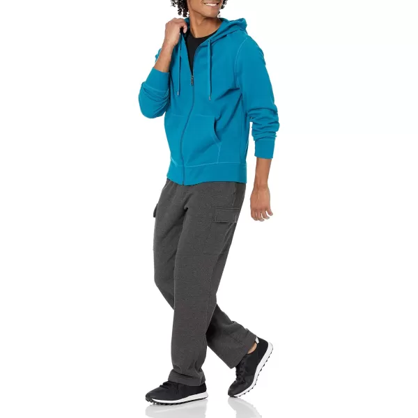 Amazon Essentials Mens Lightweight French Terry FullZip Hooded SweatshirtTeal Blue