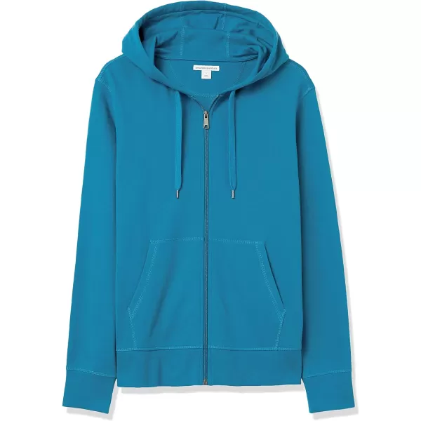 Amazon Essentials Mens Lightweight French Terry FullZip Hooded SweatshirtTeal Blue