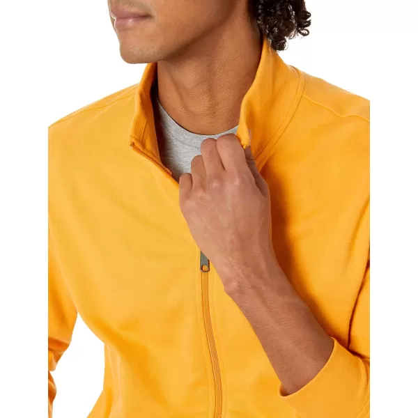 Amazon Essentials Mens Lightweight French Terry FullZip Mock Neck SweatshirtGolden Yellow