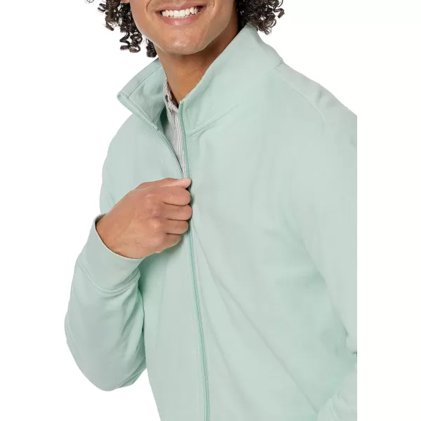 Amazon Essentials Mens Lightweight French Terry FullZip Mock Neck SweatshirtMint Green