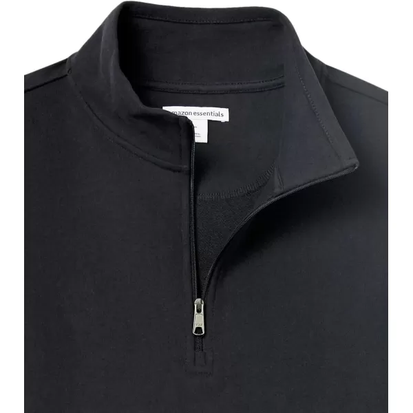 Amazon Essentials Mens Lightweight French Terry QuarterZip Mock Neck SweatshirtBlack