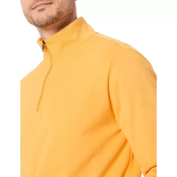 Amazon Essentials Mens Lightweight French Terry QuarterZip Mock Neck SweatshirtGolden Yellow