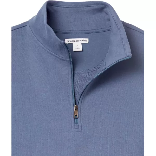Amazon Essentials Mens Lightweight French Terry QuarterZip Mock Neck SweatshirtIndigo