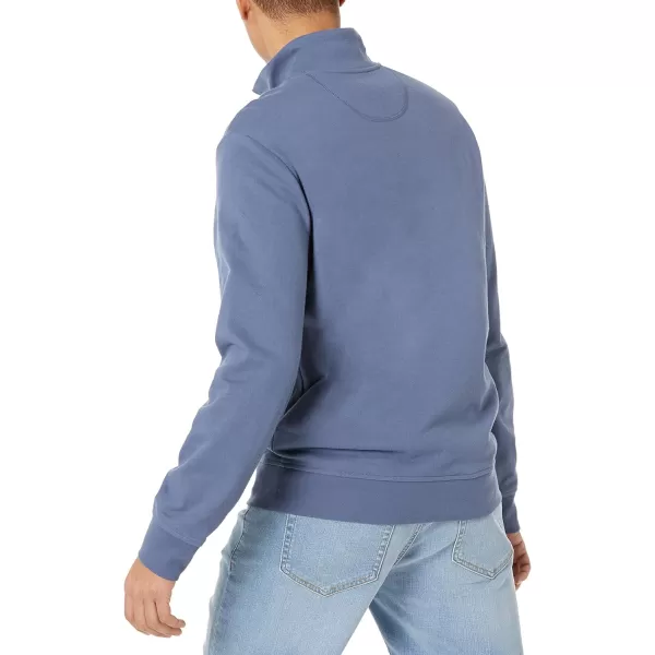 Amazon Essentials Mens Lightweight French Terry QuarterZip Mock Neck SweatshirtIndigo