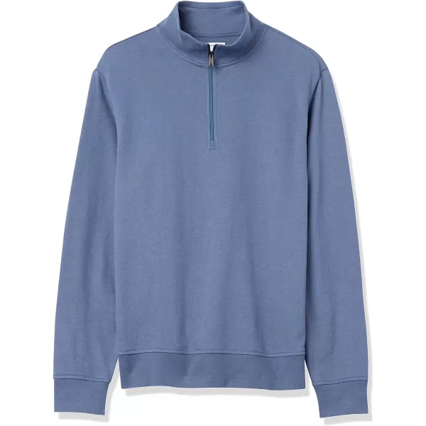 Amazon Essentials Mens Lightweight French Terry QuarterZip Mock Neck SweatshirtIndigo