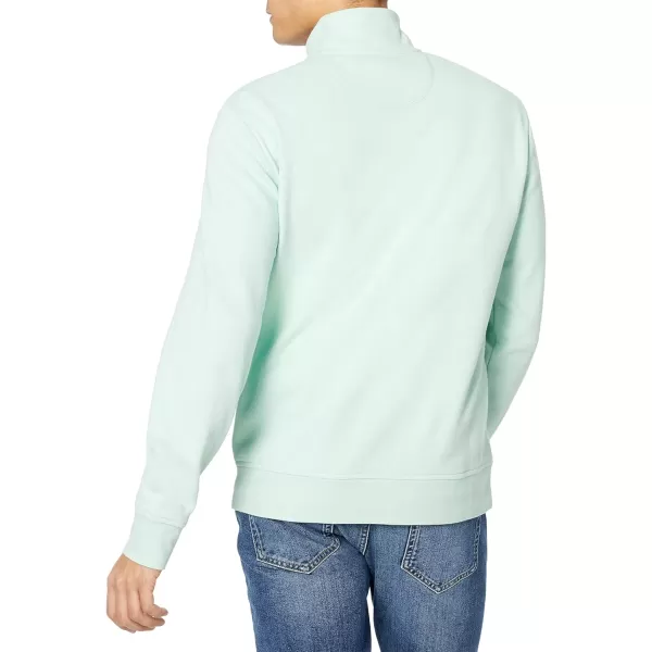 Amazon Essentials Mens Lightweight French Terry QuarterZip Mock Neck SweatshirtMint Green